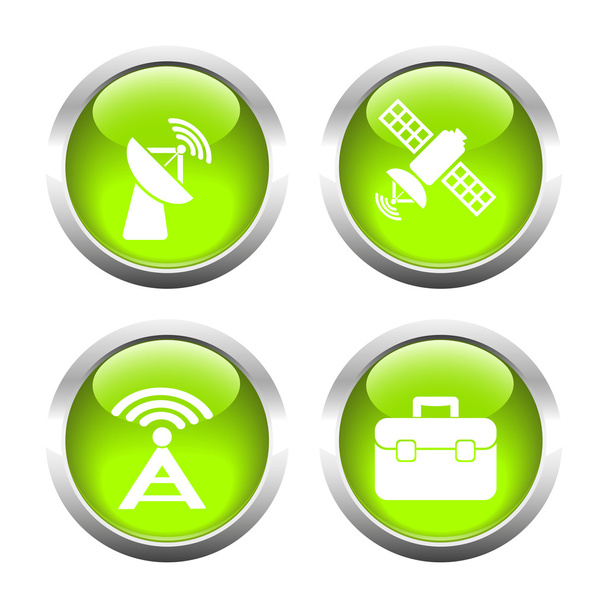 Set of colored buttons for web, satellite, antenna portfolio. - Vetor, Imagem