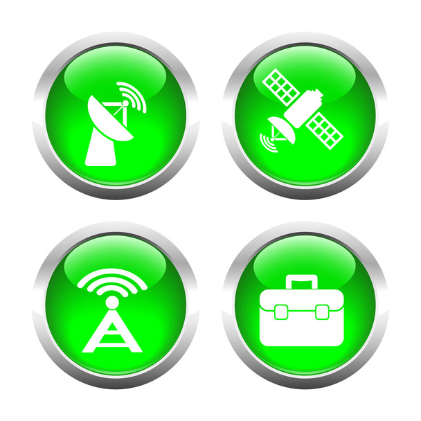 Set of colored buttons for web, satellite, antenna portfolio. - Vector, afbeelding