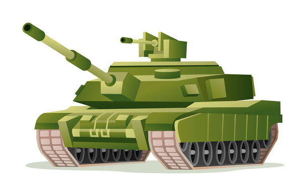 Military tank vector illustration isolated on white background - Vektör, Görsel