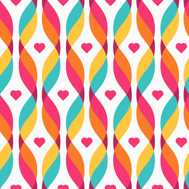 Елементи дизайну - барвисті хвилі з маленькими серцями
 - Вектор, зображення