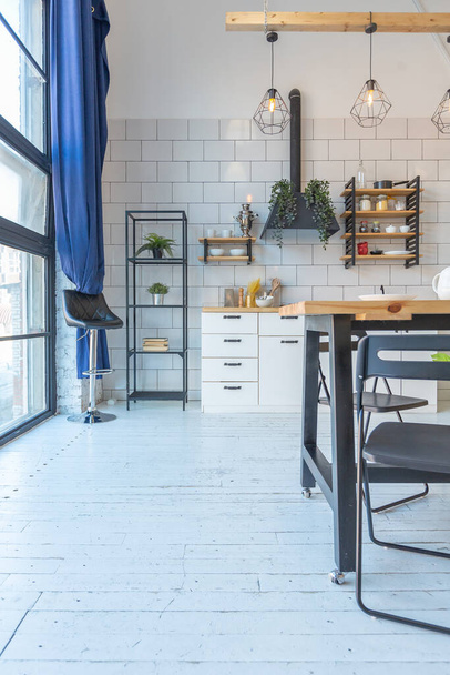 luxury modern design of a cozy small Scandinavian-style studio apartment - Foto, Bild