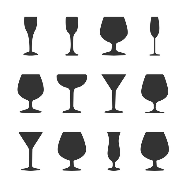 Icons wineglasses, vector illustration - Vector, Image