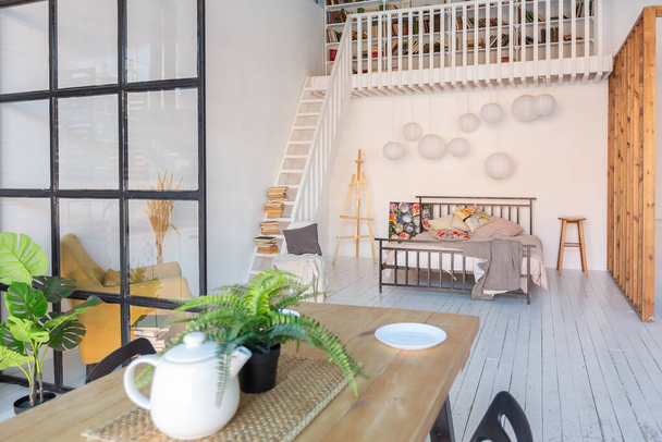luxury modern design of a cozy small Scandinavian-style studio apartment - Фото, зображення