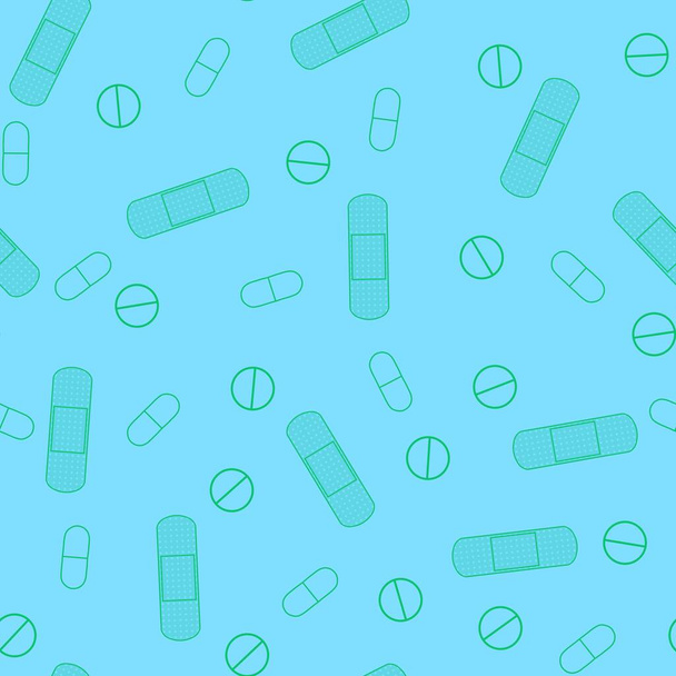 Cartoon medicine seamless pills pattern for wrapping paper and linens and fabrics and packaging and shops and doctors notebooks. High quality illustration - Photo, Image