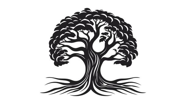 Tree vector icon, logo. Nature trees vector illustration logo design on white background. - Vektör, Görsel