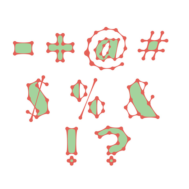 Abstraktit symbolit, jotka on tehty pisteistä, jotka yhdistävät viivoja
 - Vektori, kuva