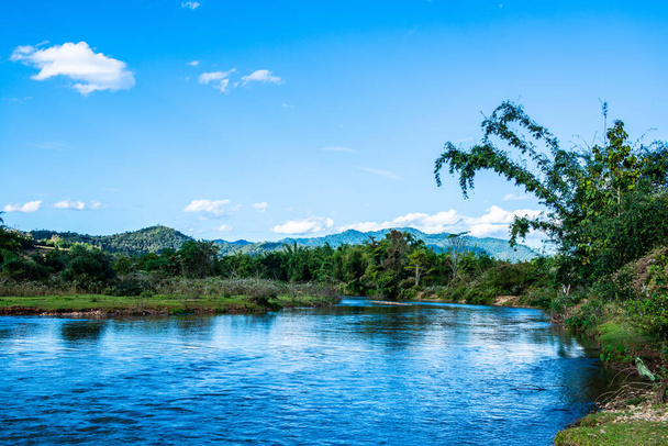 The river in Mueang Khong district, Thailand. - Fotoğraf, Görsel