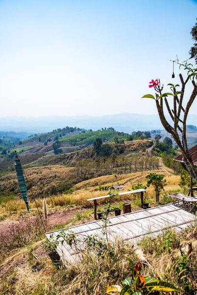 Mountain view with view point in Nan province, Thailand. - Foto, Imagen