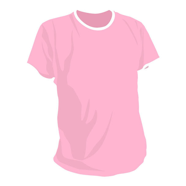 Pink men t-shirt on a white background, casual wear, illustration - Valokuva, kuva