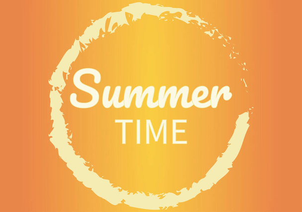 Warm background with frame and summer title. - Vector, Image