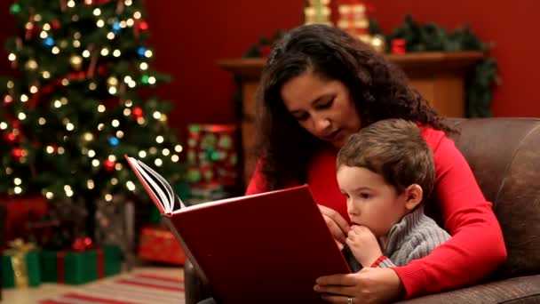 Mother reading book to son - Filmmaterial, Video