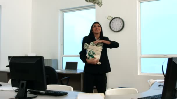 Businesswoman throwing money - Footage, Video