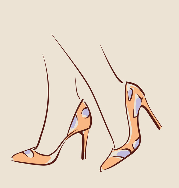 Mujer con zapatos hermosos
 - Vector, imagen