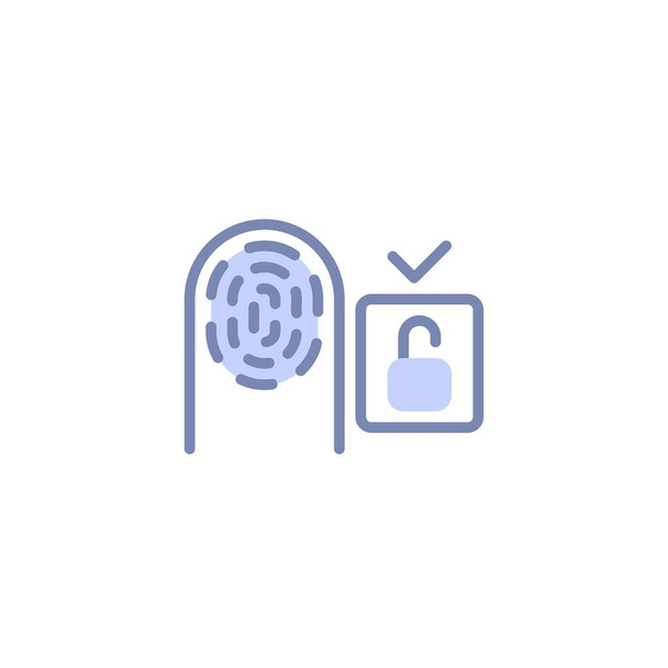 Dieses Symbol eignet sich zur Darstellung der Sicherheit mittels Fingerabdrucktechnologie auf einem Produkt oder einer Dienstleistung. - Vektor, Bild