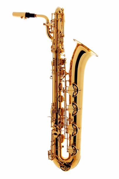 Saxophone over white background - Photo, image