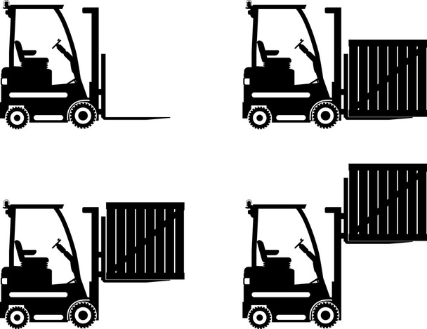 Forklifts. Heavy construction machines. Vector illustration - Vector, Image