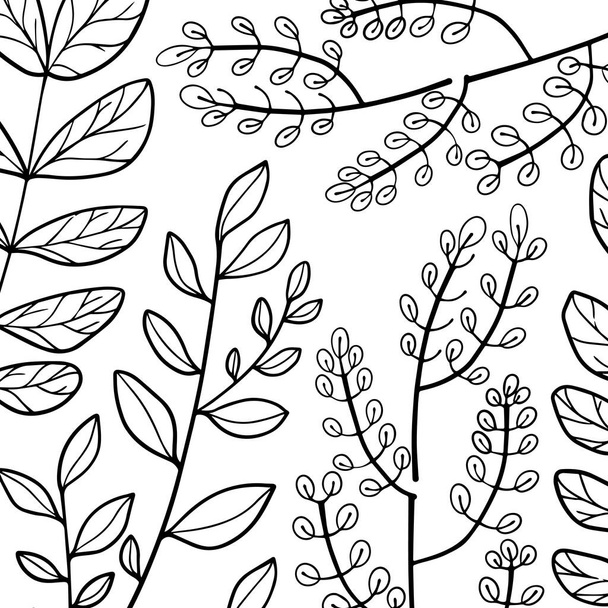 floral leaves pattern background - Vektori, kuva