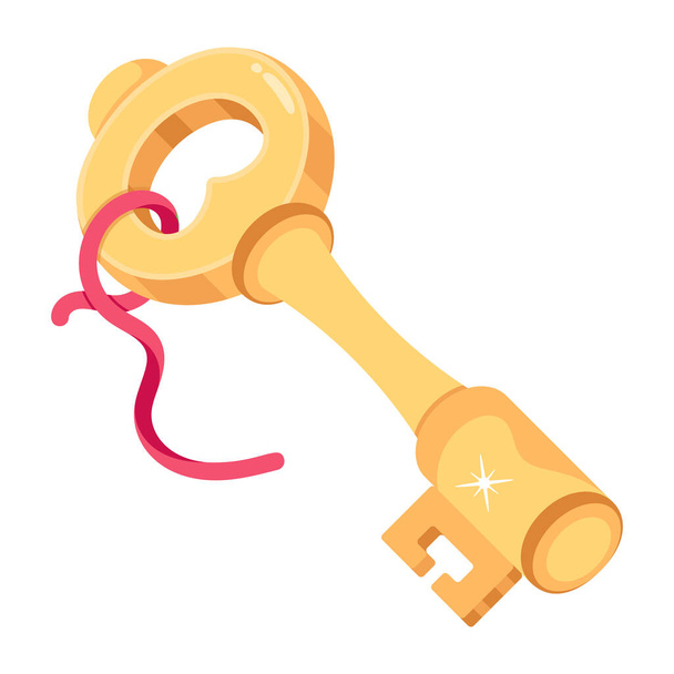 key with a handle and a magnifying glass, vector illustration - Vettoriali, immagini