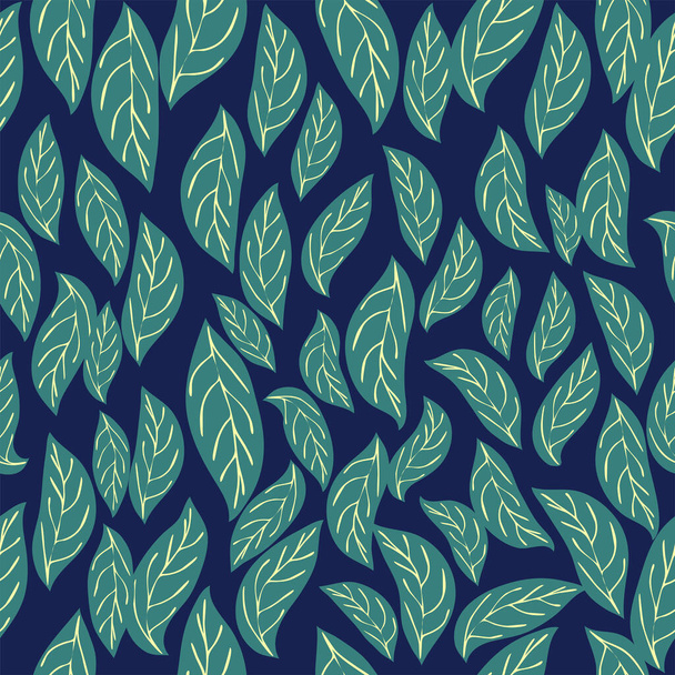 Graceful branches, leaves and flowers Seamless background in the style of nature. Vintage ornament. Leaf elements. wallpapers, wrapping paper for printing, textiles. - Vektor, obrázek
