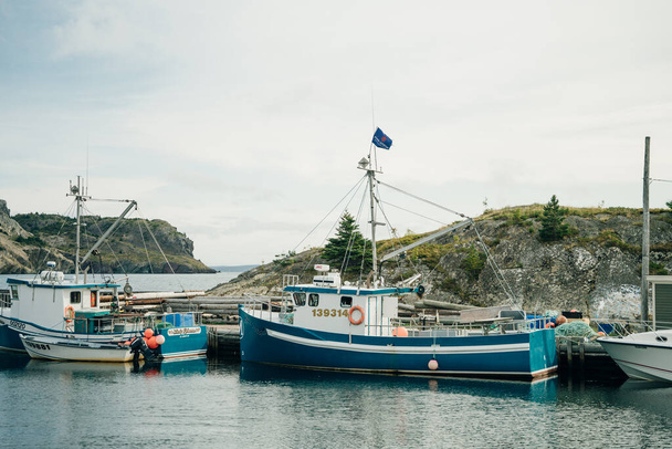 Brigus, Neufundland, Kanada: Kleines Fischerdorf an einem ruhigen, grauen Tag. Hochwertiges Foto - Foto, Bild