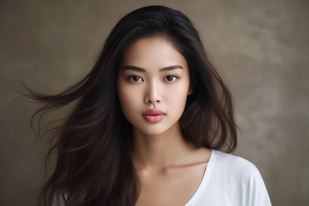 Jovem mulher asiática vestindo camisa branca - Foto, Imagem