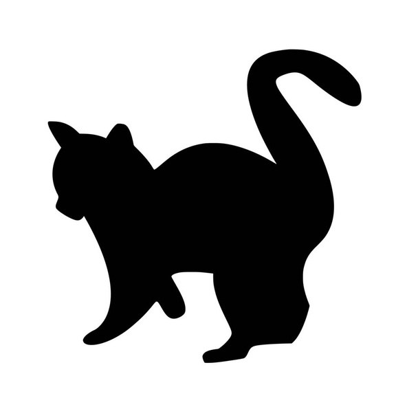 Silueta vectorial de gato sobre fondo blanco
 - Vector, imagen
