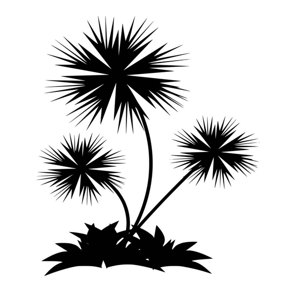 Silueta vektor květů na bílém pozadí - Vektor, obrázek