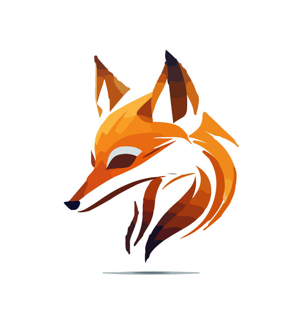 Ilustração vetorial plana de retrato de raposa isolado em fundo branco - Vetor, Imagem