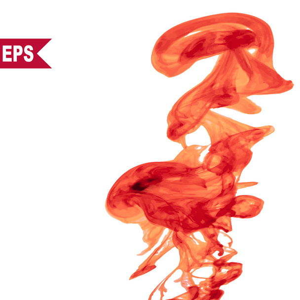 Vector abstract red cloud. Ink swirling in water, clouds of ink isolated. Abstract banner paints. - Vector, Image