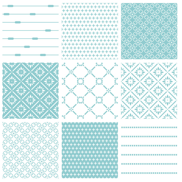 Seamless backgrounds Collection - Vintage Tile - Vector, afbeelding