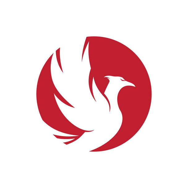 Phoenix fire bird logo vector flat design template  - Vector, Image