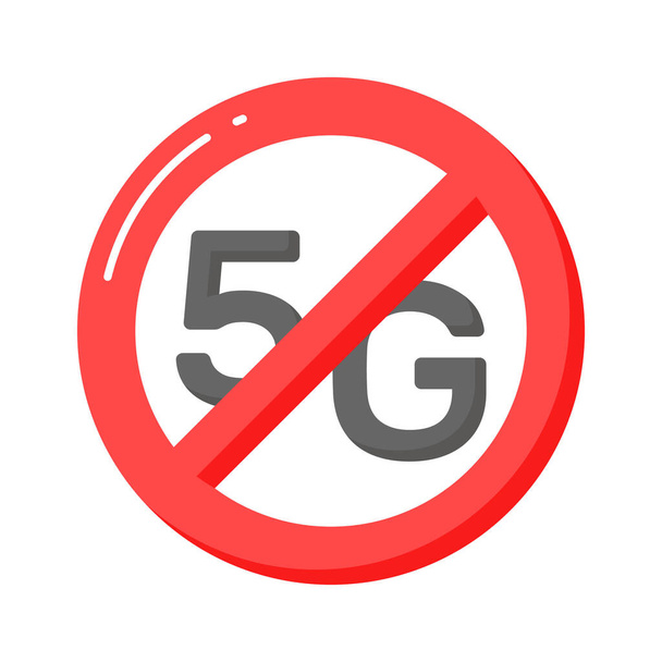 An icon of no 5G network in modern style, easy to use icon - Vector, Imagen