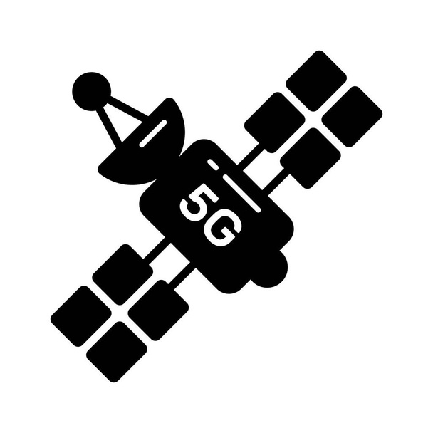 Projekt wektora satelitarnego na białym tle, ikona technologii 5G - Wektor, obraz