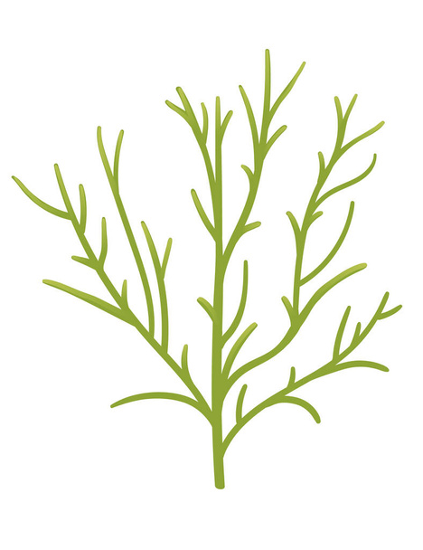 Green color underwater seaweed vector illustration isolated on white background. - Διάνυσμα, εικόνα