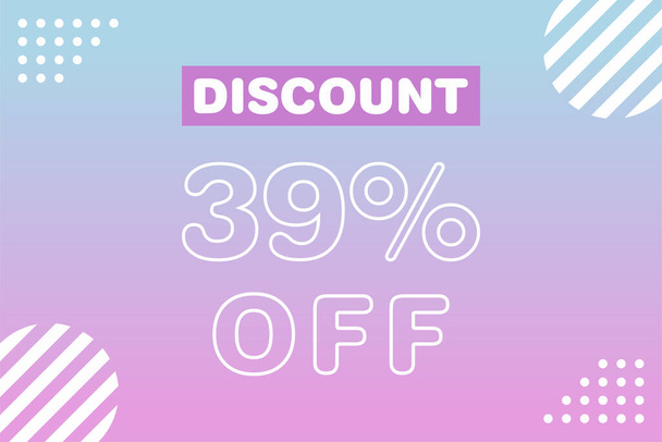 39 percent Sale and discount labels. price off tag icon flat. - Vektor, obrázek