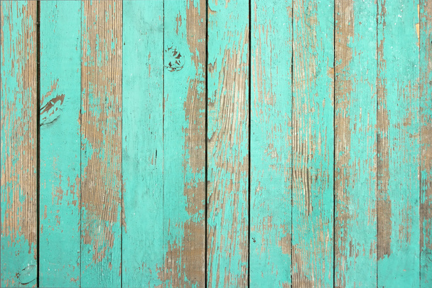 古いの青緑色の木製の背景 - 写真・画像