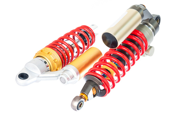 New red motorcycle suspension - Photo, Image