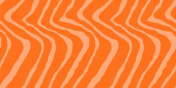 Rode zalm filet vector naadloze textuur. Voedsel abstract behang patroon met golvende strepen. Sushi restaurant verpakking en Menu ontwerp. - Vector, afbeelding