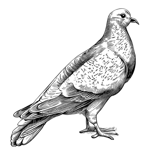 Dove of peace hand drawn sketch in doodle style illustration - Вектор, зображення