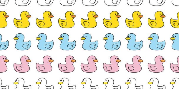 duck seamless pattern rubber duck shower bathroom toy bird chicken vector pet wrapping paper scarf isolated cartoon animal tile wallpaper repeat background illustration doodle design - ベクター画像
