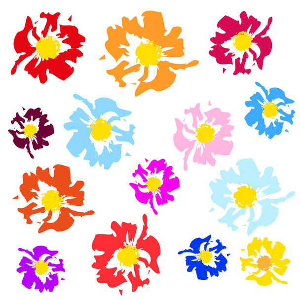 Flores de color madow abstractas - vector brash
 - Vector, imagen