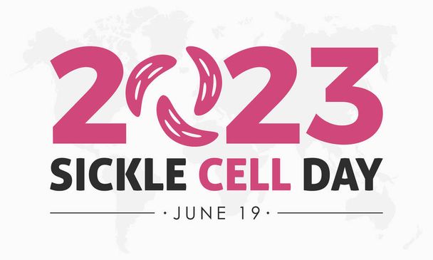 2023 Concepto World Sickle Cell Day Health Prevention concept vector banner template. Atención de la hemoglobina, diagnóstico, tema tratamiento de la salud. - Vector, Imagen