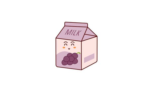 Cartoon milk. Asian product. Kawaii anime design. Cartoon style - Vector, Image