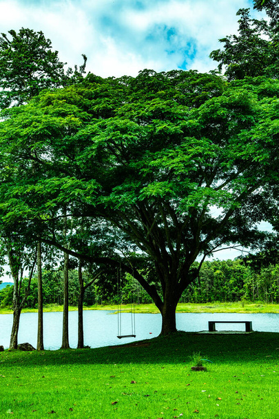 Vue paysage du réservoir de Mae Puem, Thaïlande. - Photo, image