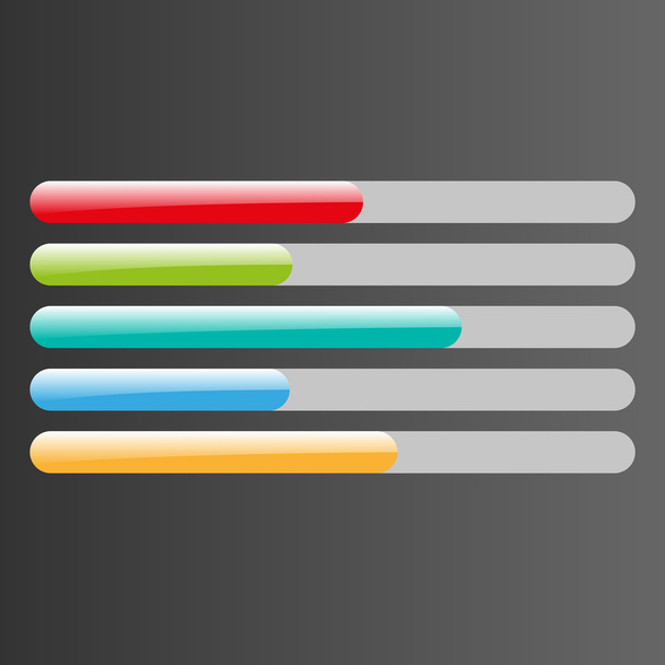 Панель управления с глянцевыми цветовыми иконками
 - Вектор,изображение