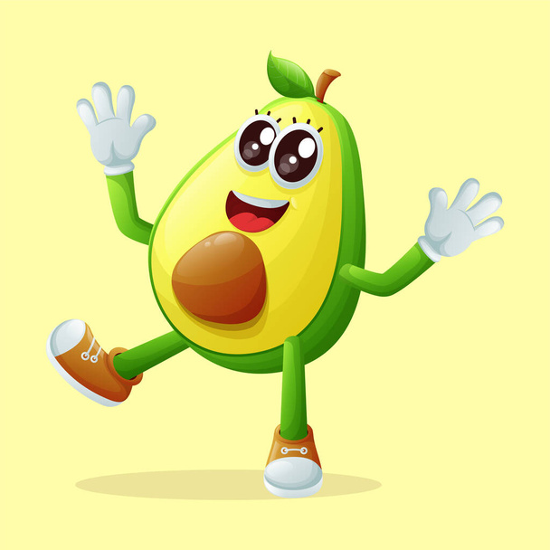 Cute avocado character smiling with a happy expression. Perfect for kids, merchandise and sticke - Vektori, kuva