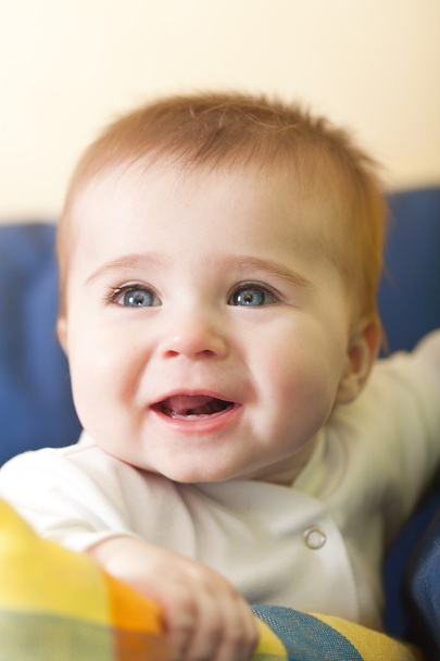 Portrait of joyful blue-eyes baby - Photo, Image