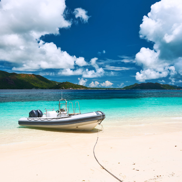 Beach with inflatable boat - Photo, Image