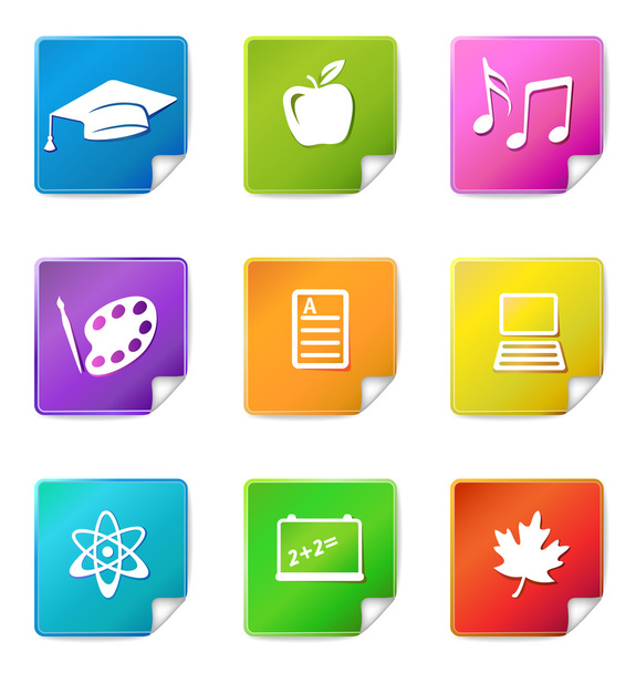 Education sticker icons - Vector, Image