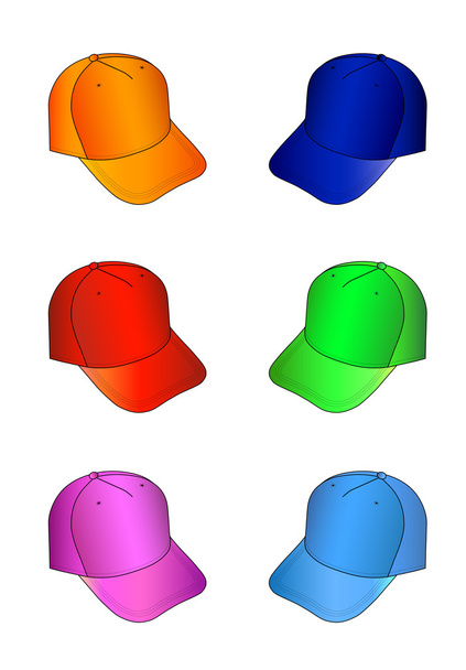 Multicolored caps vector illustration - Vector, Image